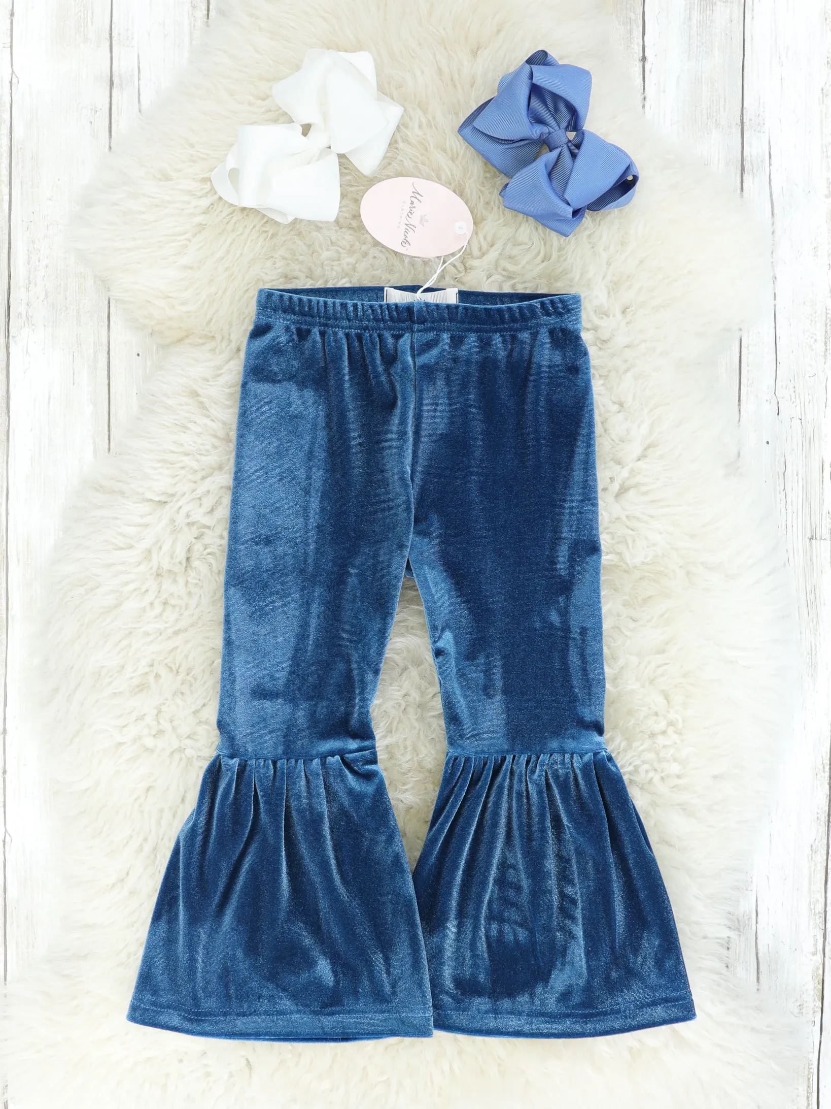 Sapphire Blue Velvet Bell Bottoms