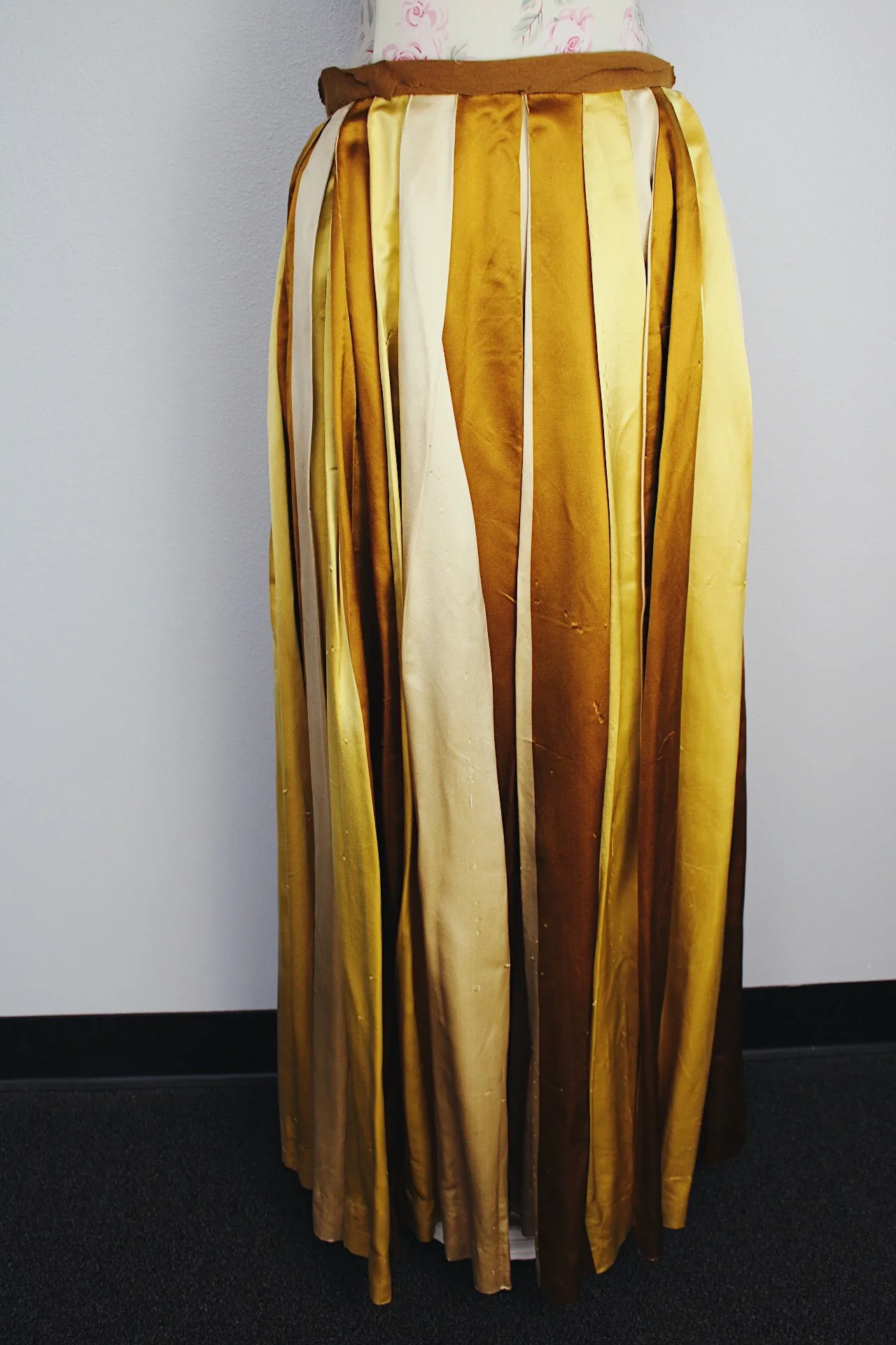 Satin Striped Maxi Skirt