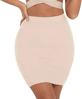 Solid High Waist Mini Bandage Pencil Skirt
