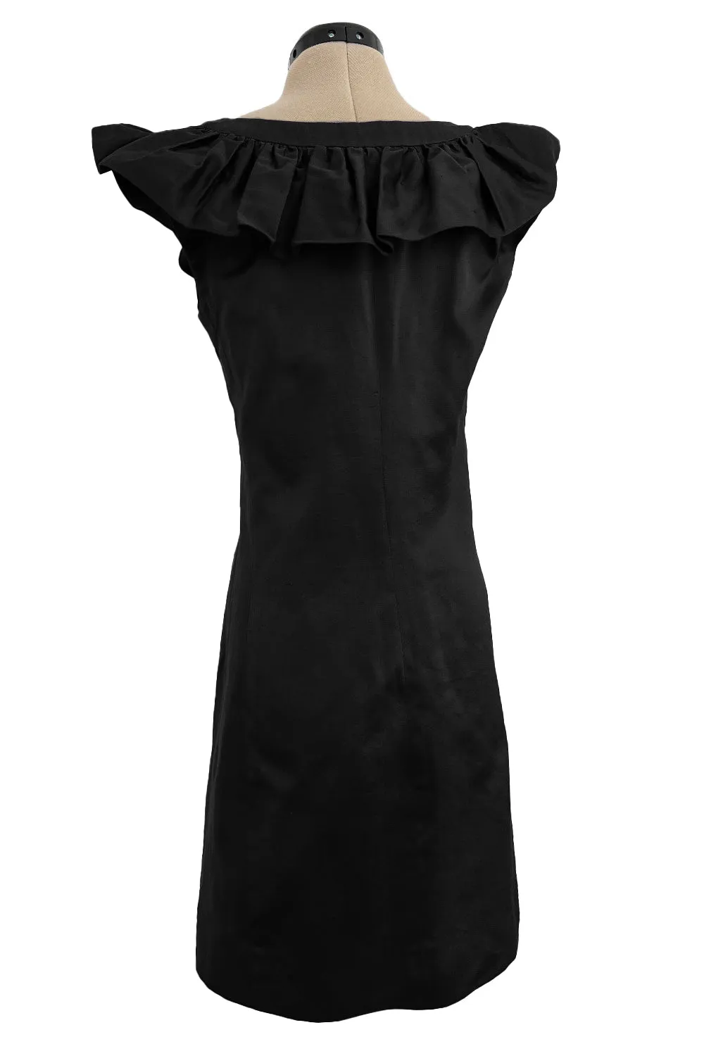 Spring 1992 Yves Saint Laurent Ad Campaign Black Dress w Green & Red Enamel Heart Buttons