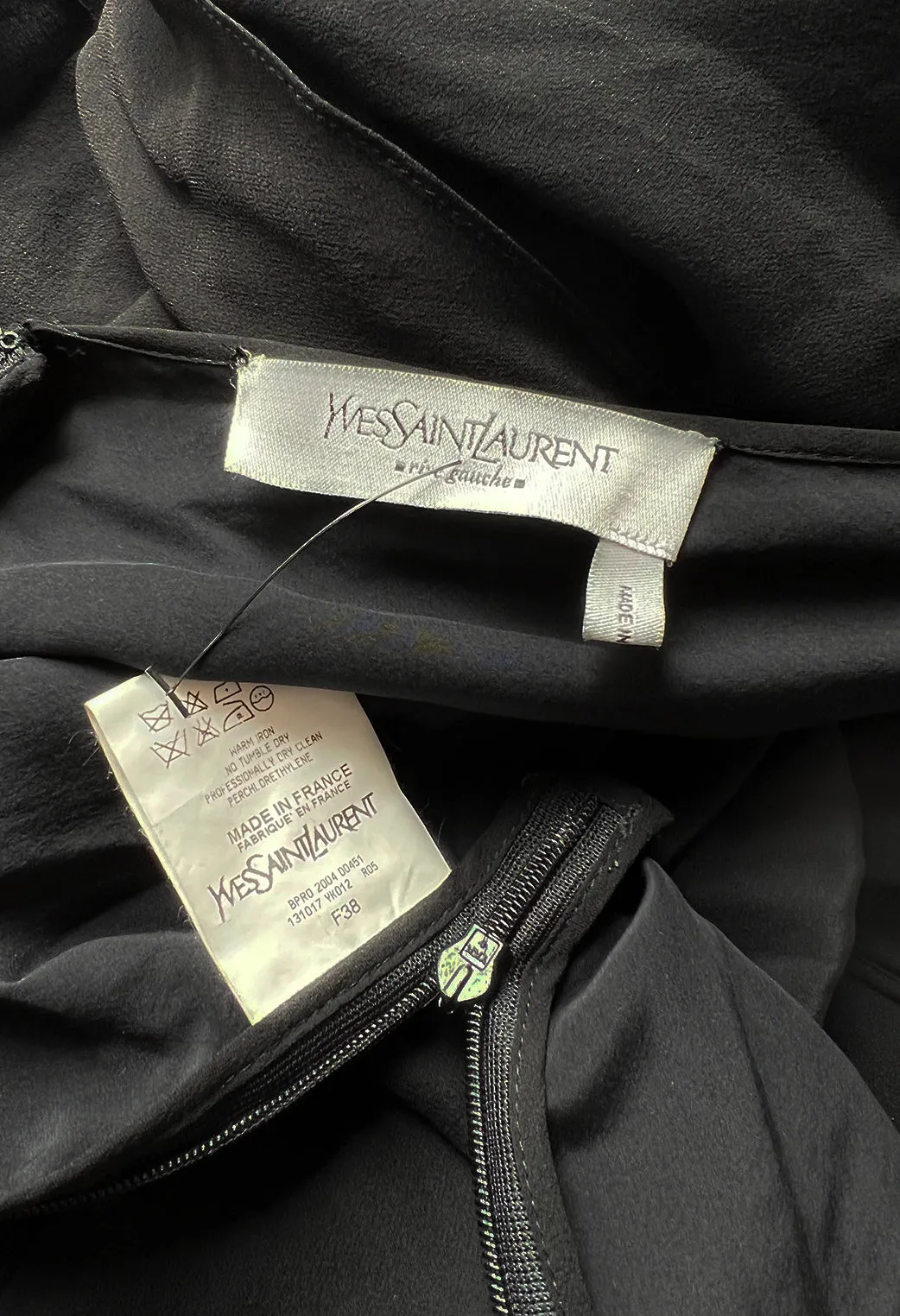 Spring 2004 Yves Saint Laurent by Tom Ford Black Silk Chiffon Dress