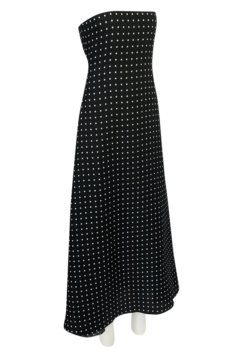 S/S 2000 Yves Saint Laurent by Alber Elbaz Black & White Strapless Dress