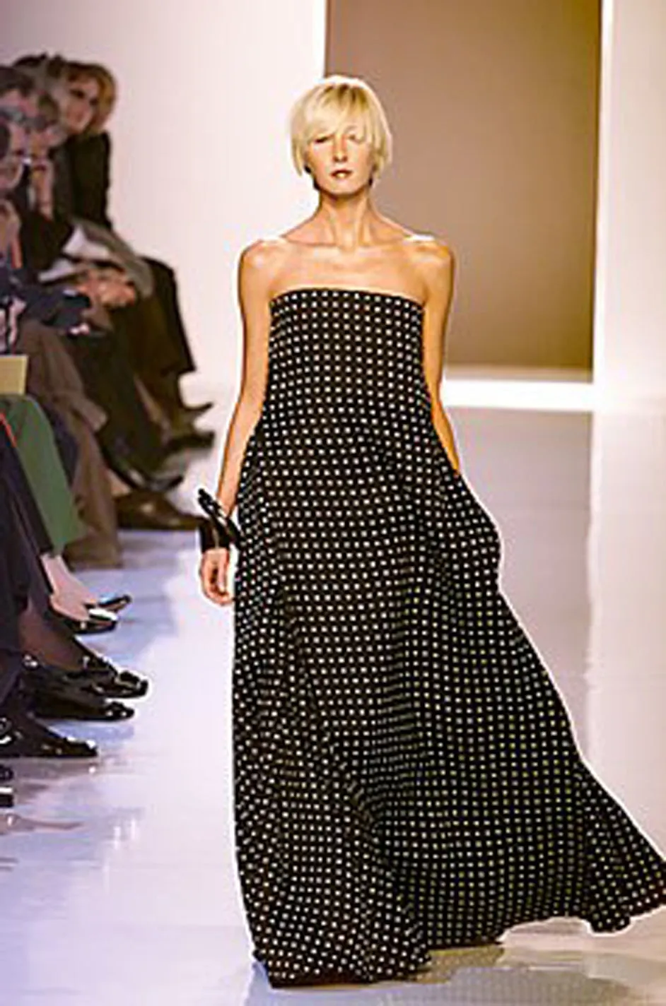 S/S 2000 Yves Saint Laurent by Alber Elbaz Black & White Strapless Dress
