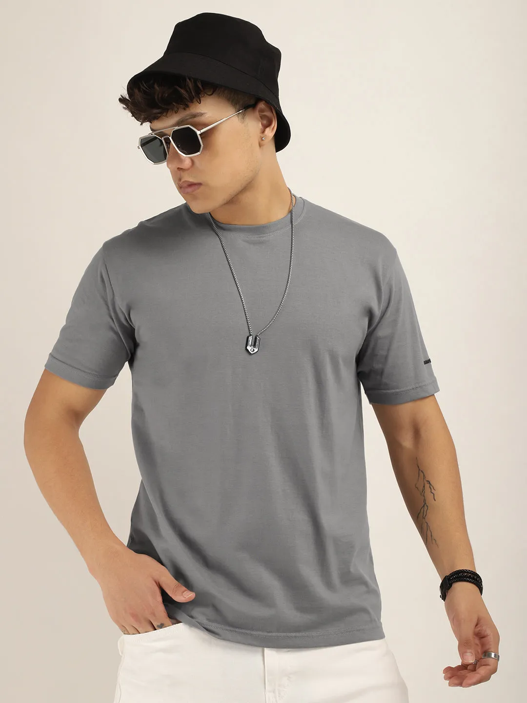 Steel Cotton Slim Fit T-Shirt