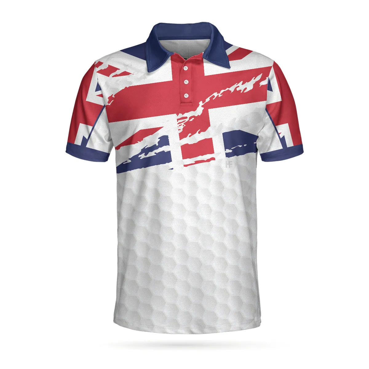 United Kingdom Flag Golf Texture Black Golfer Polo Shirt, Great Britain Jack Polo Shirt, Uk Golf Shirt For Men Coolspod