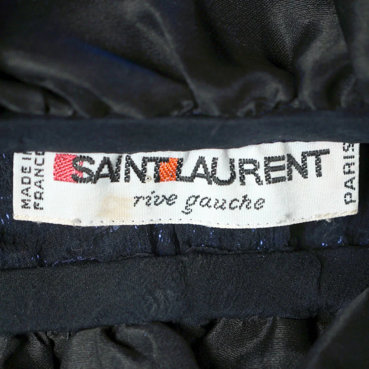 Vintage 1980s Yves Saint Laurent Violet Blue Sequin Lace Party Dress Size M