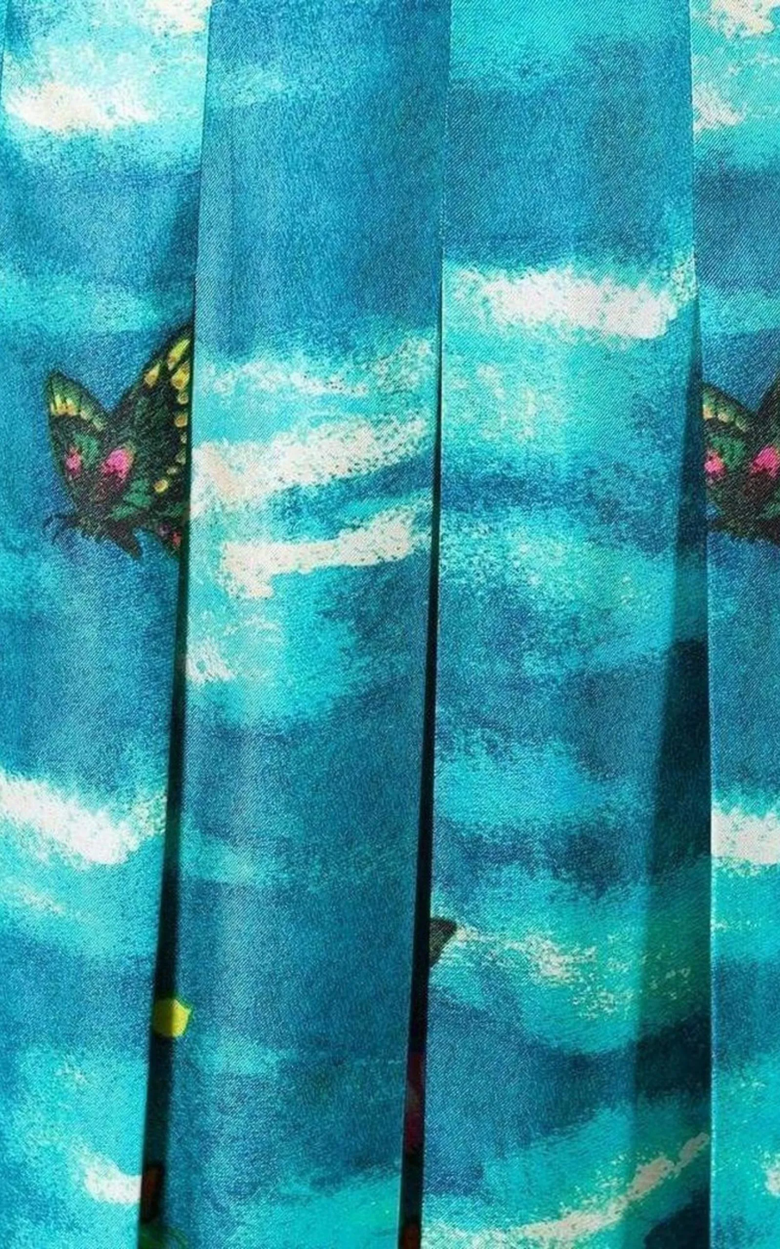 Vita Garden Pleated Silk Skirt