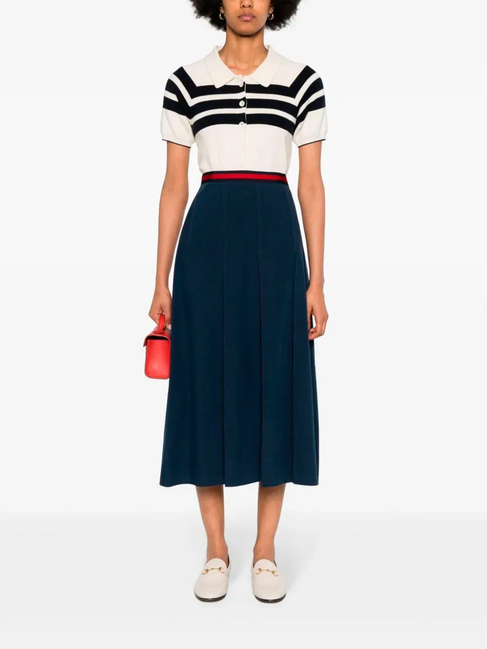 Web poplin skirt