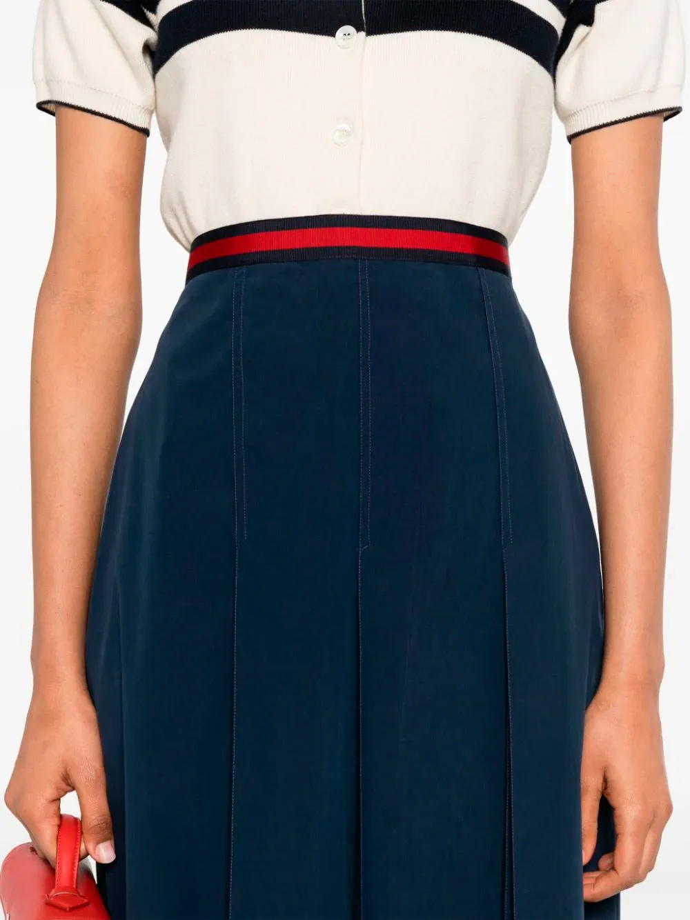 Web poplin skirt