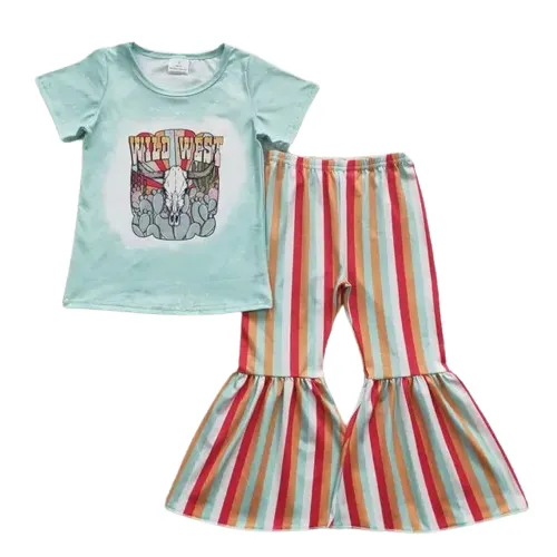 Wild West Steer Stripe - Western Bell Bottoms Outfit Kids