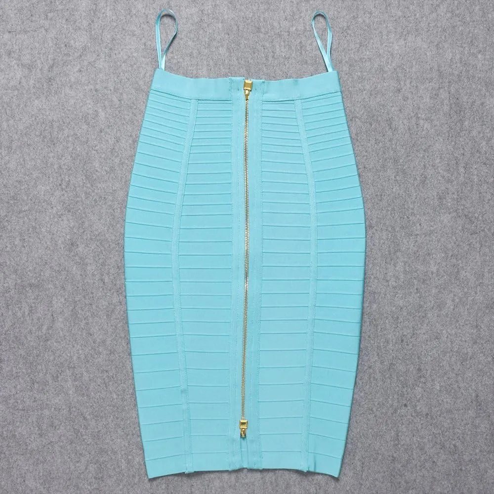 Women's High Waist Elastic Rayon Bandage Pencil Skirt