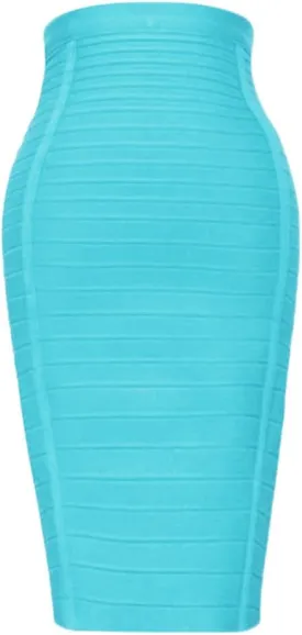 Women's High Waist Elastic Rayon Bandage Pencil Skirt