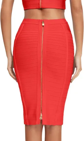 Women's High Waist Elastic Rayon Bandage Pencil Skirt