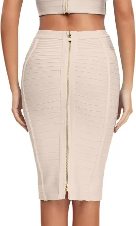 Women's High Waist Elastic Rayon Bandage Pencil Skirt