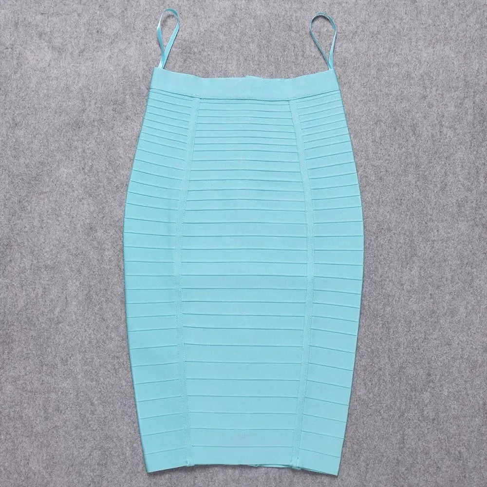 Women's High Waist Elastic Rayon Bandage Pencil Skirt