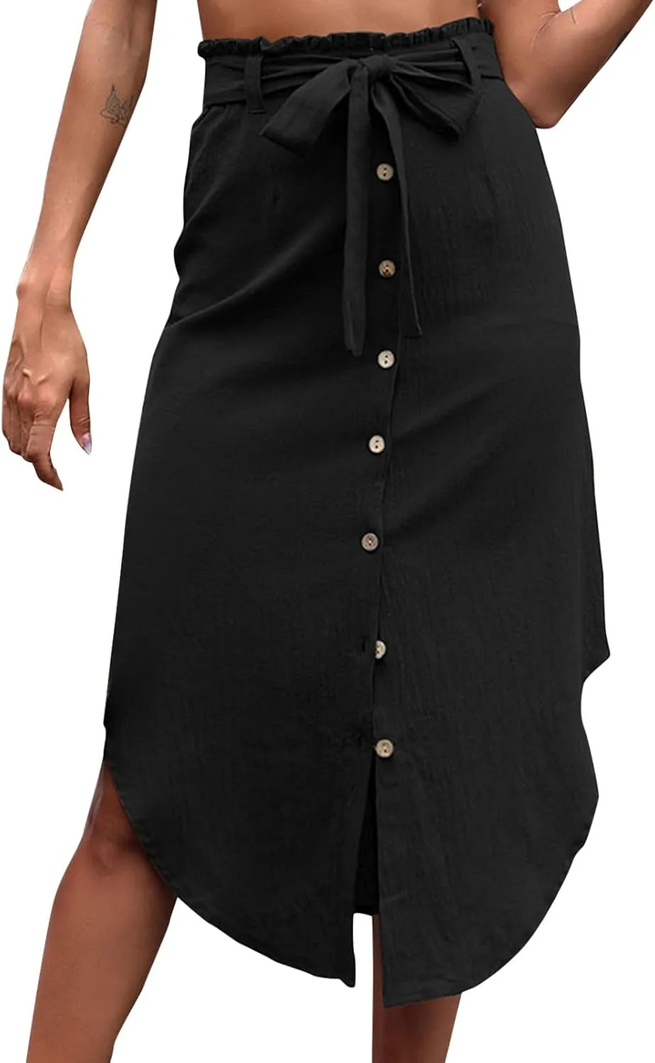 Women??s Skirts High Waist A-Line Tiered Maxi Long Skirt Spring Dresses Beach Maxi Skirt Self Belted A Line Skirts