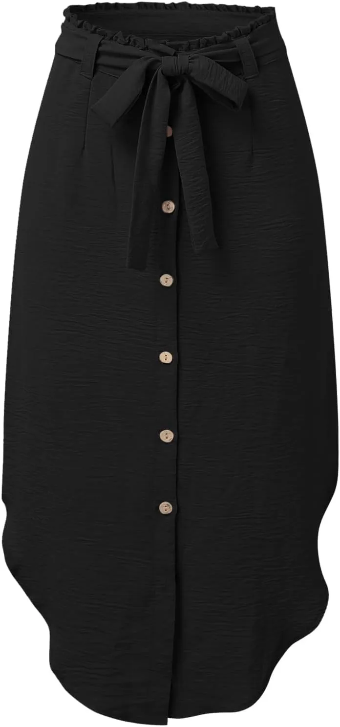 Women??s Skirts High Waist A-Line Tiered Maxi Long Skirt Spring Dresses Beach Maxi Skirt Self Belted A Line Skirts